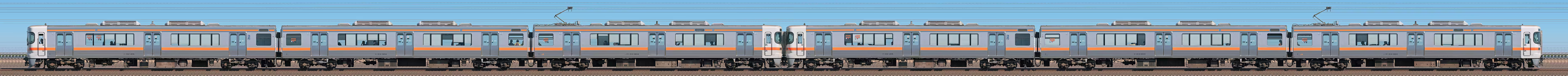 JR東海大垣車両区313系1600番台J164編成+J163編成(海側)の編成サイドビュー