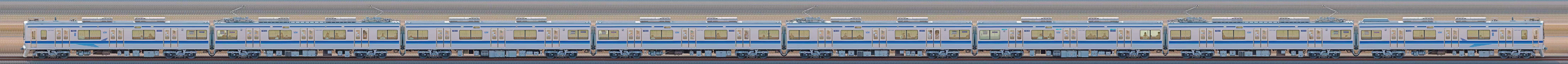 北総7800形7838編成（山側）の編成サイドビュー