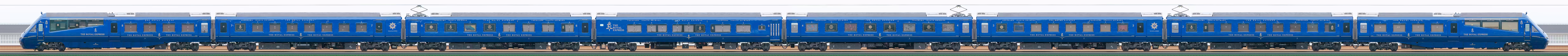 伊豆急2100系R5編成「THE ROYAL EXPRESS」（山側）の編成サイドビュー