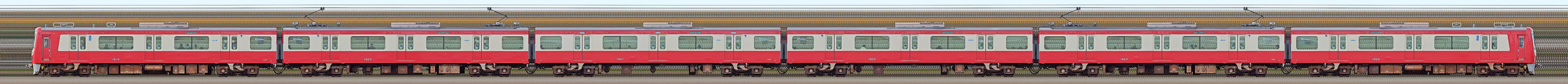 京急電鉄 新1000形（17次車）1619編成（海側）の編成サイドビュー