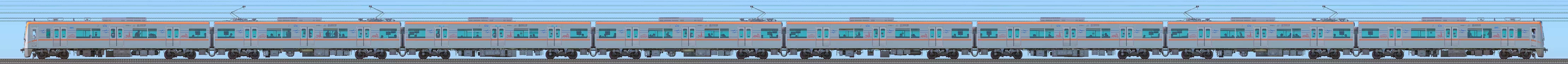 京成3100形（2次車）3153編成（海側）の編成サイドビュー