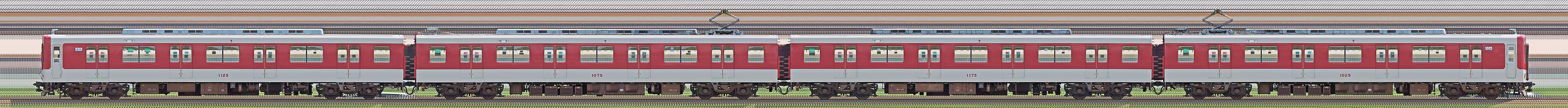 近鉄1021系VL25・1025編成（山側）の編成サイドビュー