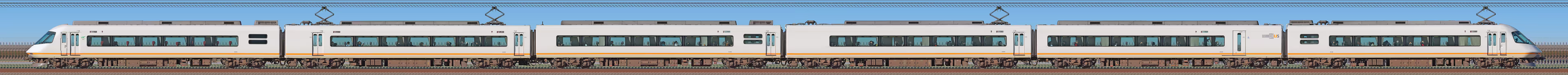 近鉄21000系「アーバンライナーplus」UL09・21109編成（山側）の編成サイドビュー