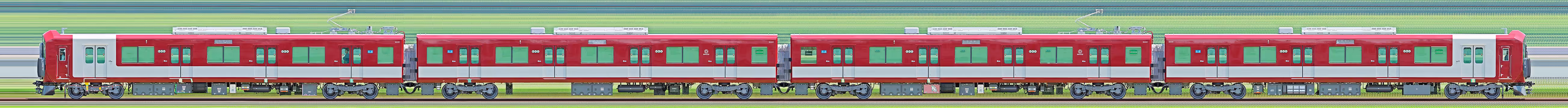 近鉄8A系8A01編成（海側）の編成サイドビュー