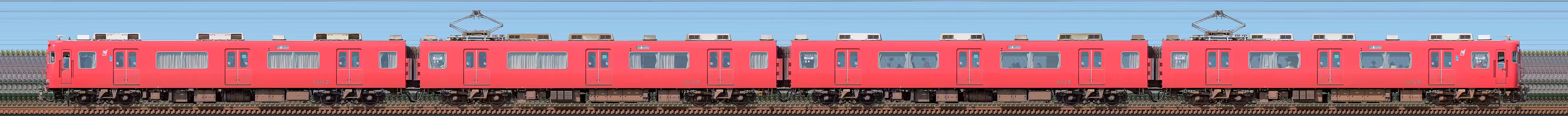 名鉄6000系（4次車）6017編成（山側）の編成サイドビュー