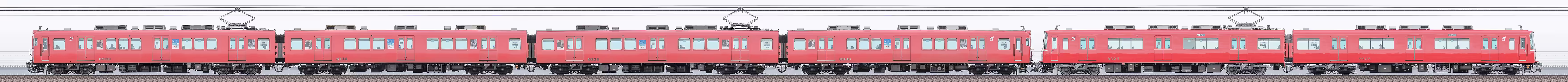 名鉄6000系6030編成＋6800系6826編成（海側）の編成サイドビュー