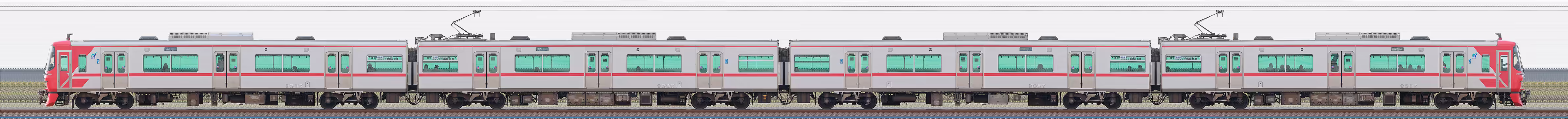 名鉄9500系（3次車）9507編成（山側）の編成サイドビュー