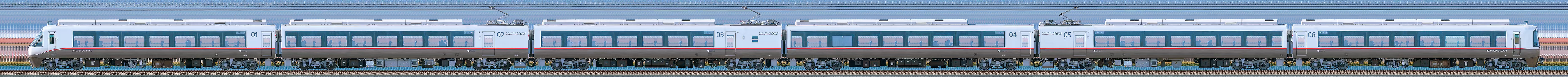 小田急30000形ロマンスカー「EXEα」30252×6（海側）の編成サイドビュー