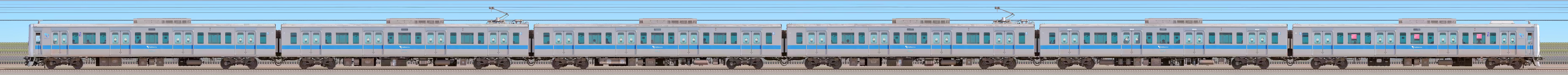 小田急3000形（1次車）3253×6（山側）の編成サイドビュー