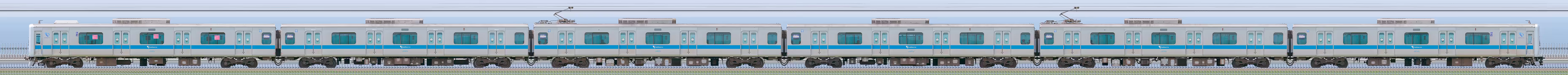 小田急3000形（2次車）3255×6（海側）の編成サイドビュー