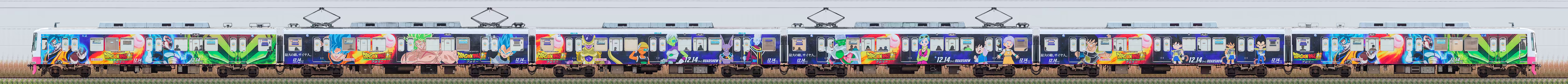 新京成8800形8803編成「ドラゴンボール超 ブロリー」電車(海側)の編成サイドビュー