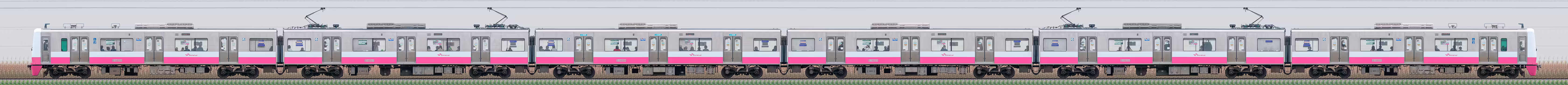 新京成N800形N838編成（ジェントルピンク・海側）の編成サイドビュー
