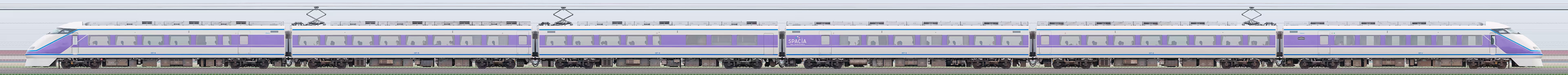 東武100系「スペーシア」107編成（雅カラー・山側）の編成サイドビュー
