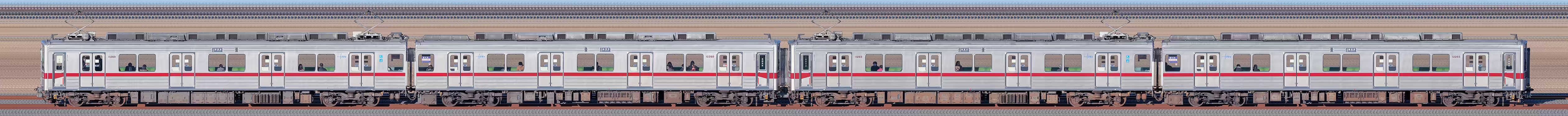東武10030型11260編成＋11265編成（海側）の編成サイドビュー