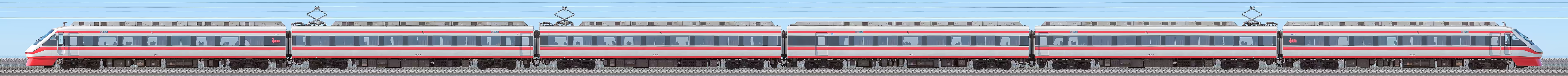 東武200型「りょうもう」202編成(海側)の編成サイドビュー