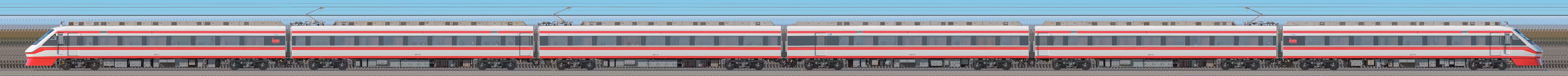 東武200型「りょうもう」207編成(海側)の編成サイドビュー