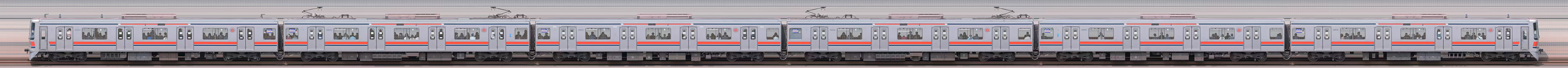 東急3000系3013編成（海側）の編成サイドビュー