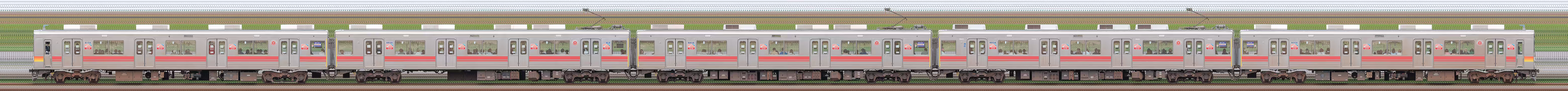 東急9000系9008編成（海側）の編成サイドビュー