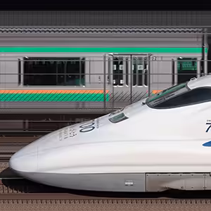 JR東海700系大阪交番検査車両所C54編成（引退記念装飾・海側）