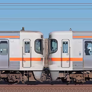 JR東海大垣車両区313系1500番台J151編成+1700番台J173編成(海側)