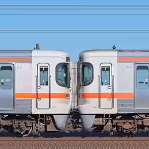 JR東海大垣車両区313系5300番台Z4編成+1500番台J152編成+1600番台J161編成(海側)