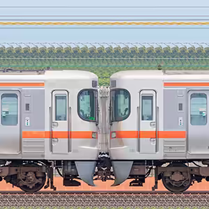 JR東海静岡車両区313系2300番台W4編成+W8編成(海側)