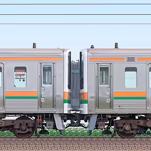 JR東海静岡車両区211系6000番台GG5編成+GG2編成(山側)