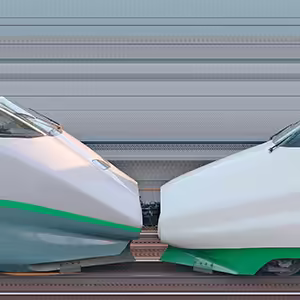 JR東日本E3系2000番台L65編成「シルバーカラー」+E2系1000番台J66編成「200系カラー」(山側)