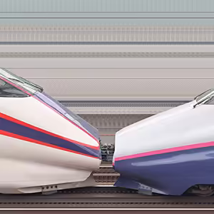  E2系E3系 L66編成（山形新幹線開業30周年ラッピング）＋J59編成（山側） 