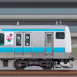 JR東日本E233系1000番台クハE232-1002（東京 2020 マスコット特別車体ラッピングトレイン）
