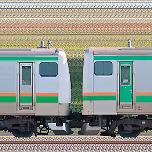 JR東日本 国府津車両センター E233系E-55編成（線路設備モニタリング装置搭載編成）＋小山車両センターE231系U525編成（山側）