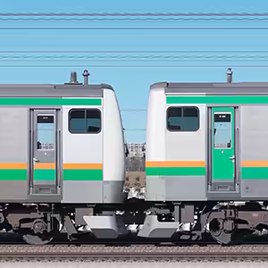 JR東日本 国府津車両センター E233系E-01編成＋E231系S-34編成（海側）