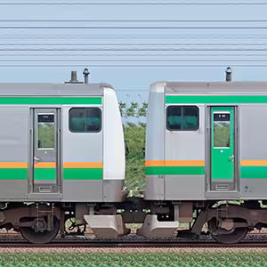 JR東日本 国府津車両センター E233系E-02編成＋E231系S-02編成（海側）