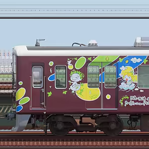 阪急1000系1003編成「カーボンニュートラル運行」ラッピング(浜側)