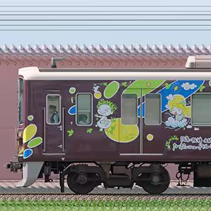 阪急1300系1304編成「カーボンニュートラル運行」ラッピング（東側）