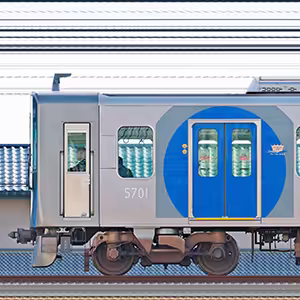 阪神5700系「ジェット・シルバー5700」5701編成（ブルーリボン賞マーク付き・山側）