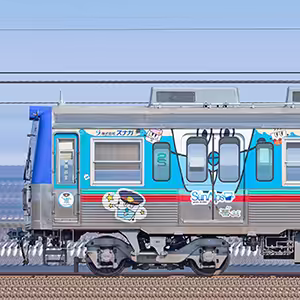 上毛電鉄700型第2編成「上電×スナガ」ラッピング(海側)