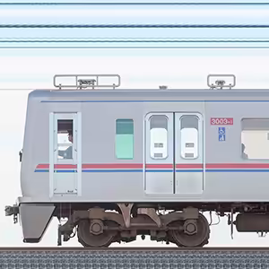 京成3000形（1次車）3003編成（SiC適用VVVFインバータ試験編成・山側）