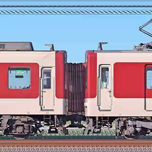 近鉄1400系FC05・1405編成＋1437系VW44・1444編成（北側）