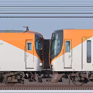 近鉄30000系「ビスタEX」V03・30203編成+22000系「ACE」AS22・22122編成(山側)