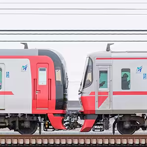 名鉄2200系2201編成+3150系3168編成(山側)