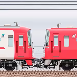 名鉄3100系（1次車・新塗装）3106編成＋3500系（3次車）3512編成（海側）