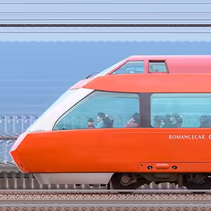 小田急70000形ロマンスカー「GSE」70051×7（ブルーリボン賞受賞記念マーク・海側）