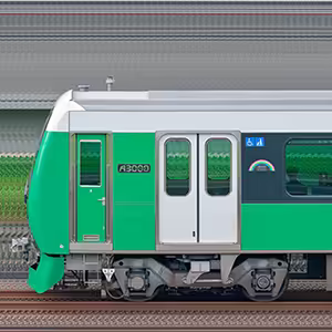 静岡鉄道A3000形A3003編成(Natural Green・山側)