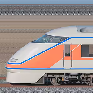 東武100系「スペーシア」104編成(サニーコーラルオレンジ・海側)