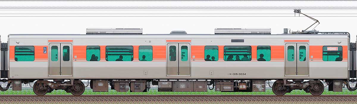 JR東海315系モハ315-3034山側の側面写真