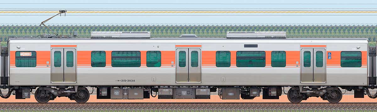 JR東海315系モハ315-3034海側の側面写真