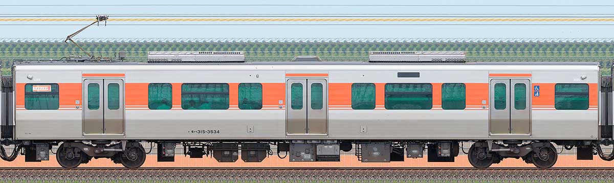 JR東海315系モハ315-3534海側の側面写真