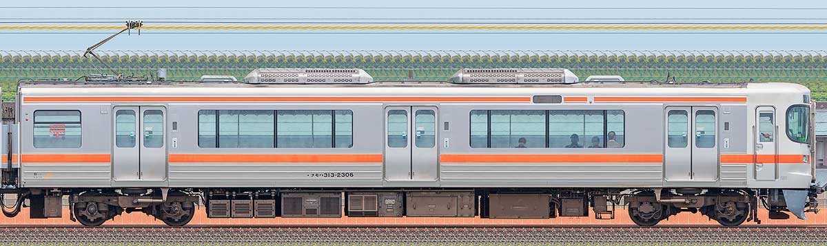 JR東海313系クモハ313-2306海側の側面写真