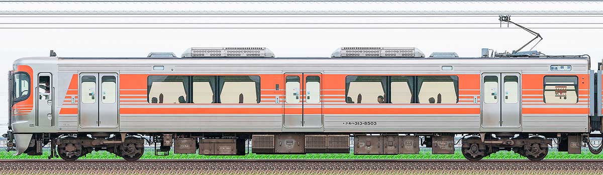 JR東海313系クモハ313-8503山側の側面写真